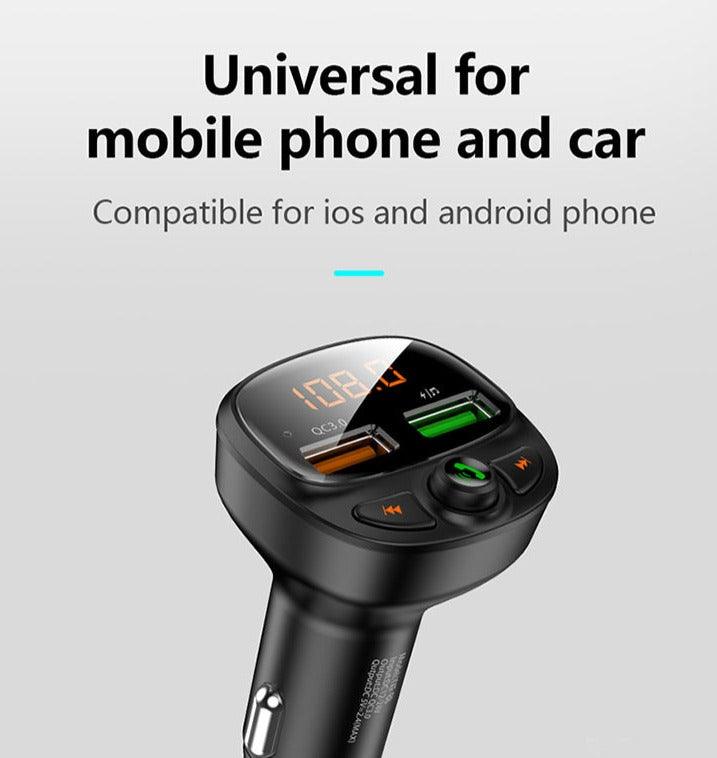 Car Bluetooth FM Mp3 Transmitter USB Phone Quick Charger - Aussie Gadgets