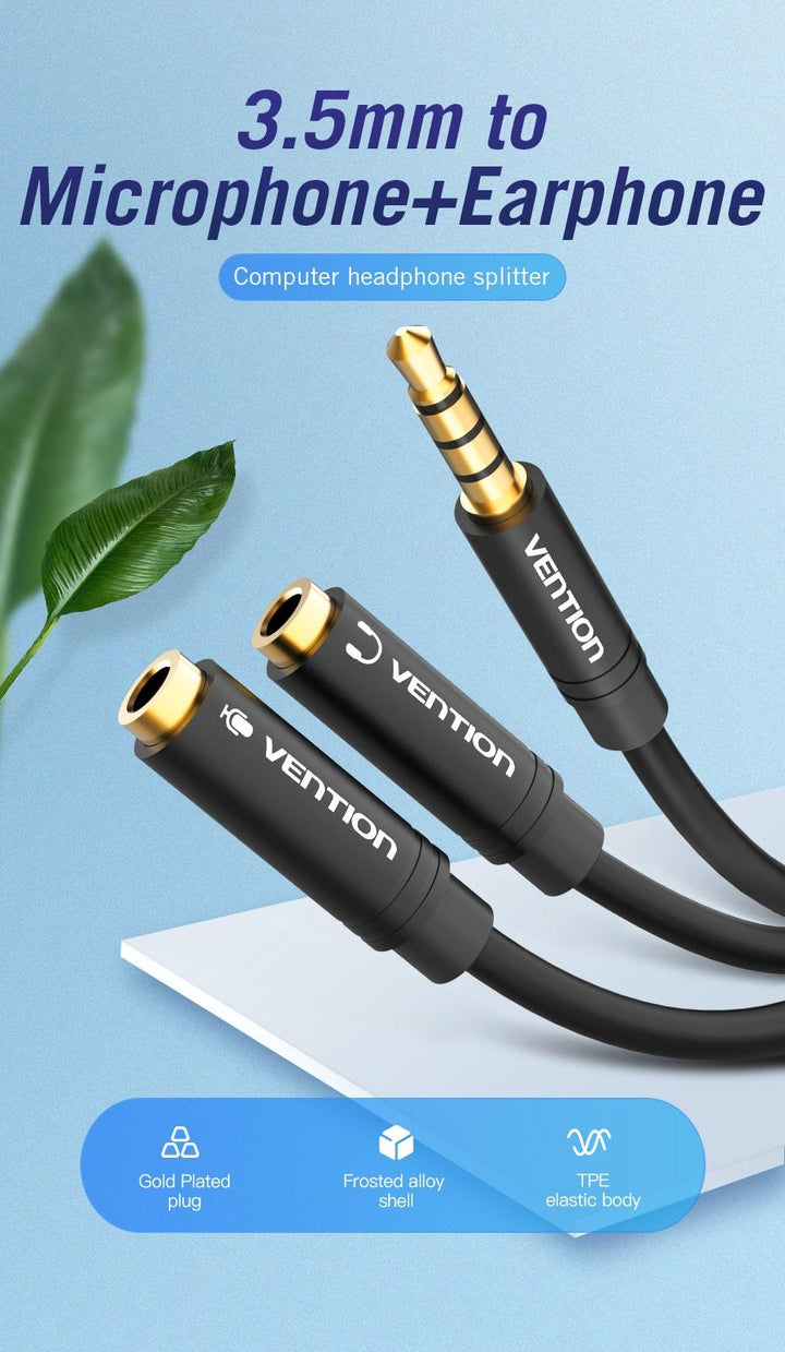 3.5mm Male to Microphone Earphone Splitter Cable - Aussie Gadgets