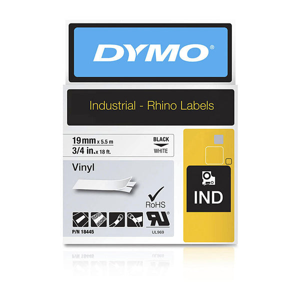 Dymo Rhino Black on Wt 19mm Tape