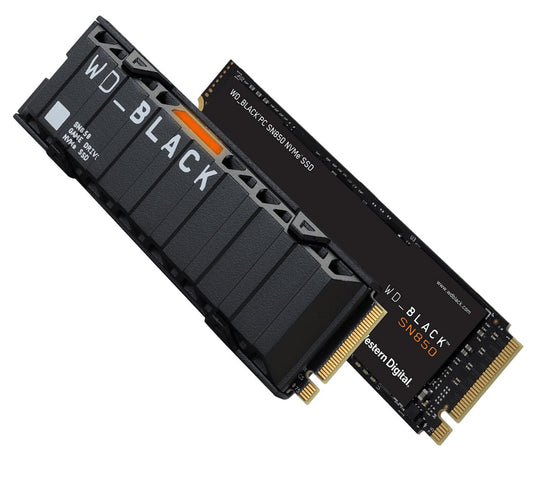 WD Black SN850 500GB Gen4 NVMe SSD Heatsink for PS5 - 7000MB/s 5100MB/s R/W 300TBW 1000K/710K IOPS 1.75M Hrs MTBF M.2 PCIe4.0 5yrs