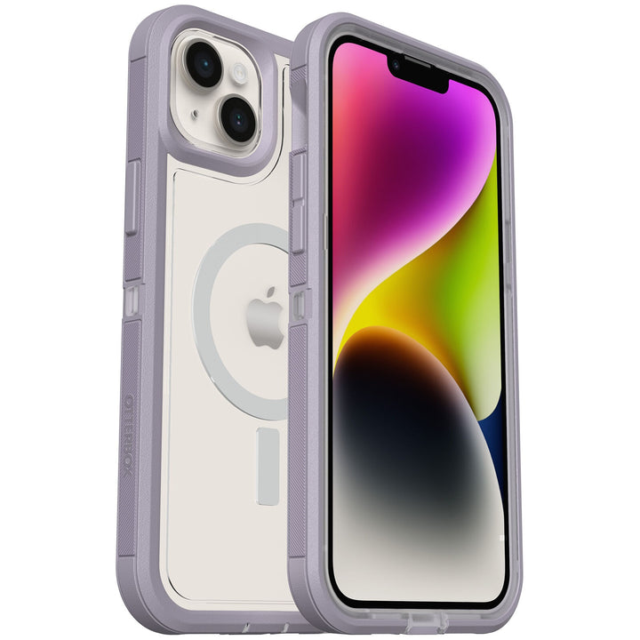 OtterBox Defender XT Clear MagSafe Apple iPhone 14 Plus Case Lavender Sky (Purple)