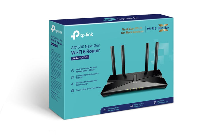 TP-Link Archer AX1500 AX1500 Wi-Fi 6 Router (802.11ax) Router 4x Gigabit Ports (WIFI6)
