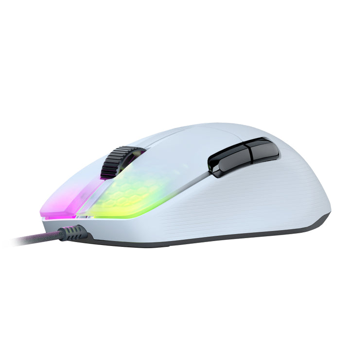 Kone Pro Lightweight Ergonomic RGB Gaming Mouse - White - Aussie Gadgets