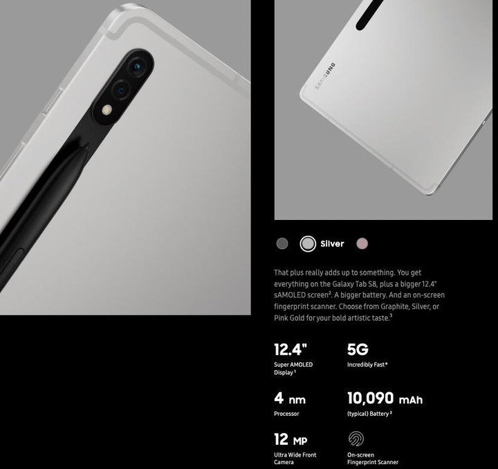 Galaxy Tab S8+ 12.4" 128GB WIFI S-PEN 13MP 8K Gaming Tablet - Aussie Gadgets