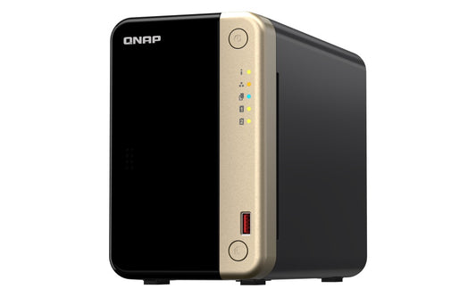 QNAP TS-264-8G 2-Bay desktop NAS 8 GB DDR4 onboard not expandable 2 x 3.5'/2.5' SATA 6Gb/s drive bays 2 x M.2 2280 PCIe Gen 3 x1 slots 2 x 2.5GbE