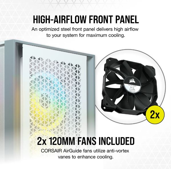 Corsair Carbide Series 4000D Airflow ATX Tempered Glass White