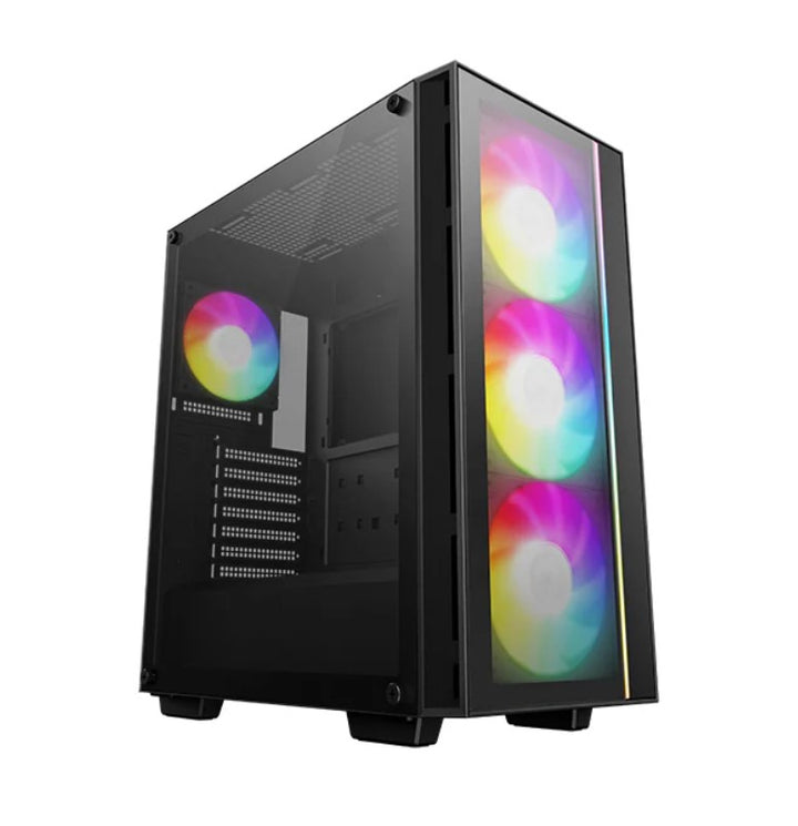 DeepCool MATREXX 55 V4 Full Tempered Glass Side Panel ATX Case. Pre-Installed 3√ó140mm ARGB PWM Fans