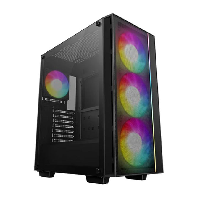 DeepCool MATREXX 55 MESH V4 C Full Tempered Glass Side Panel ATX Case. Front top USB3.0