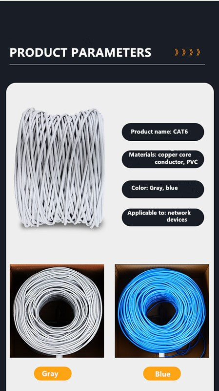 8ware CAT6 UTP Cable 305m Roll - Grey White Full 0.55mm Copper UTP stranded Ethernet LAN Network 24AWG 0.55cu 2x4p pvc Jacket