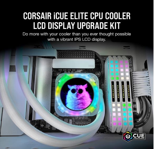 CORSAIR iCUE ELITE CPU Cooler LCD Display Upgrade Kit ICE -  transforms your CORSAIR ELITE CAPELLIX CPU cooler into a personalized dashboard Display