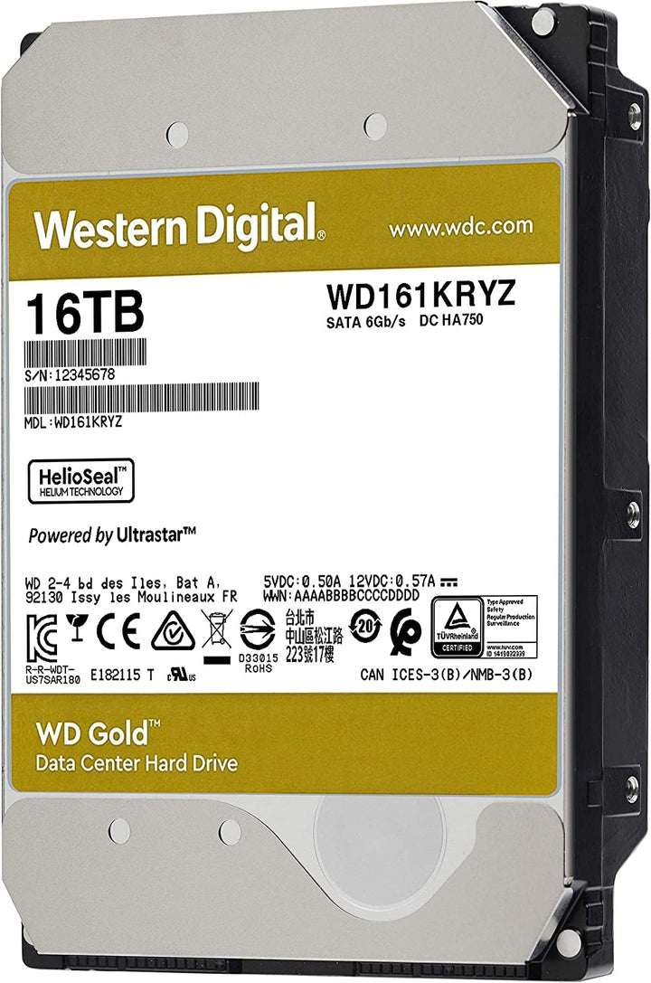 Western Digital 16TB WD Gold Enterprise Class Internal Hard Drive - 7200 RPM Class