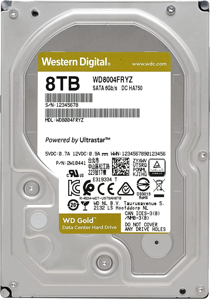 (LS) Western Digital 8TB WD Gold Enterprise Class Internal Hard Drive - 3.5' SATA 6Gb/s 512e -Speed: 7