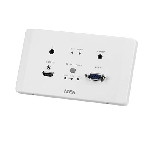 Aten VE2812AEUT HDMI & VGA HDBaseT Transmitter with EU Wall Plate / PoH (4K@100m) (HDBaseT Class A)