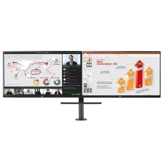 LG 27&#39;&#39; 27QP88DBS QHD IPS Ergo Dual Monitor - 2560x1440 (16:9) / 5ms / 75Hz / VESA