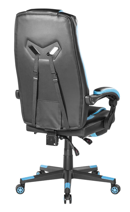 Brateck Premium PU Gaming Chair with Lumbar Support and Retractable Footrest (63x71x119~129cm) up to 150kg-PU Leather