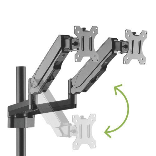 Brateck Gas Spring Sit-Stand Workstation Dual Monitors Mount Fit Most 17'-32' Moniters Up to 8kg per screen