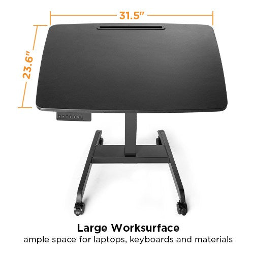 Brateck Electric Height Adjustable Workstation with casters - Black (LS)