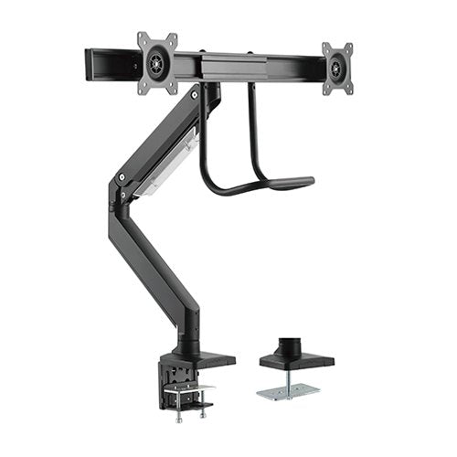 Brateck Dual Monitors Aluminum Heavy-Duty Gas Spring Monitor Arm with Handle Fit Most 17‚Äò-32Monitors Up to 8kg per screen VESA 75x75/100x100(LS)