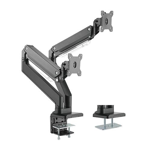 Brateck Dual Monitors Aluminum Heavy-Duty Gas Spring Monitor Arm Fit Most 17‚Äò-35Monitors Up to 15kg per screen VESA 75x75/100x100