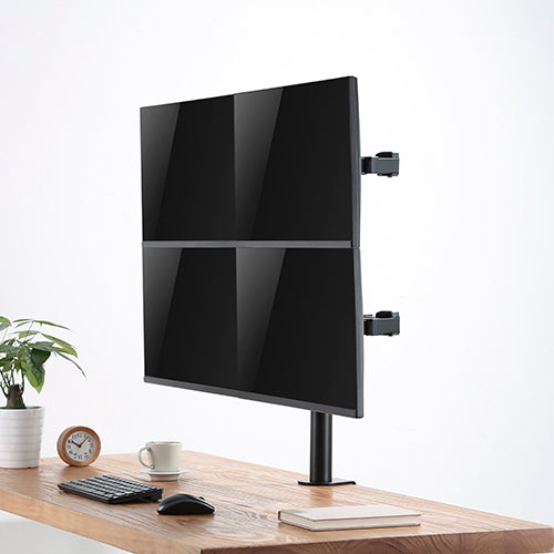 Brateck Quad Monitors Affordable Steel Articulating Monitor Arm Fit Most 17'-32' Monitors Up to 9kg per screen VESA 75x75/100x100