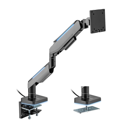 Brateck Single Heavy-Duty RGB Gaming Monitor Arm Fit Most 17'-49' Monitor VESA 75x75