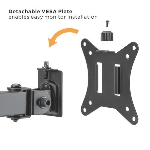 Brateck Dual-Monitor Steel Articulating Monitor Mount Fit Most 17'-32' Monitor Up to 20KG VESA 75x75