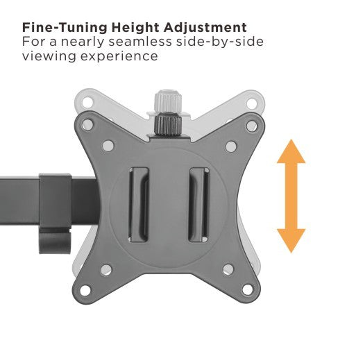 Brateck Dual-Monitor Steel Articulating Monitor Mount Fit Most 17'-32' Monitor Up to 20KG VESA 75x75