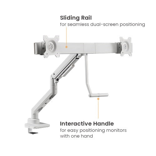 Brateck Fabulous Desk-Mounted  Heavy-Duty Gas Spring Monitor Arm Fit Most 17'-49' Monitor Up to 20KG VESA 75x75