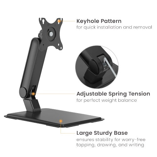 Brateck Single-Monitor Stell Articulating Monitor Mount Fit Most 17'-32' Monitor Up to 9KG VESA 75x75