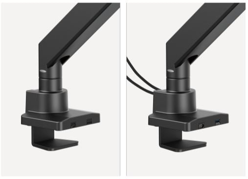 Brateck LDT80-C012UC SUPER HEAVY-DUTY GAS SPRING MONITOR ARM WITH USB-A AND USB-C PORTS For most 17'~57' Monitors