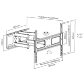 Brateck Economy Solid Full Motion TV Wall Mount for 37'-70' Up to 50kgLED