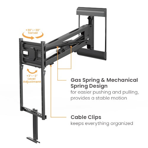 Brateck Premium Pull Down Mantel TV Wall Mount For 65'-85' up to 45KG