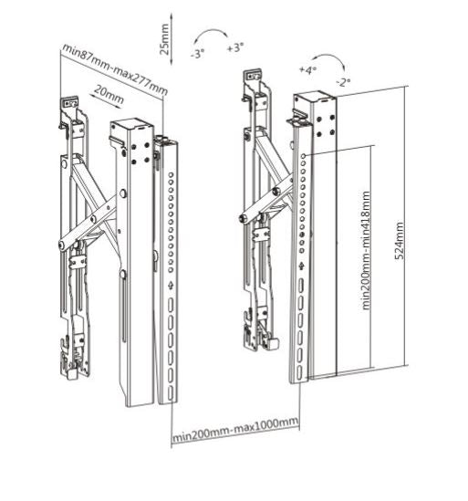 Brateck LVW06 Video Wall Mount Arm in Pair