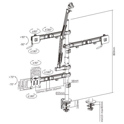 Brateck Single-Monitor All-in-One Studio Setup Desktop Mount Fix 17'-32' Up to 9kg(LS)