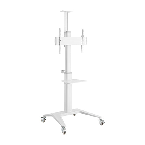 Brateck Ultra-Modern Aluminum TV Cart (Landscape/Portrait Orientation)  Fit 37'-70' Up to 70Kg - White(LS)