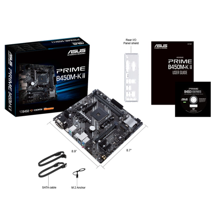 ASUS AMD B450M PRIME B450M-K II (Ryzen AM4) Micro ATX motherboard with M.2 support