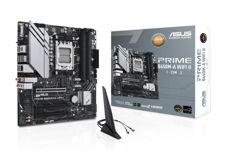 ASUS AMD B650M PRIME B650M-A WIFI II-CSM (AM5) Micro-ATX Motherboard  4x DDR5 192GB