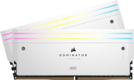 Corsair DOMINATOR TITANIUM RGB 64GB (2x32GB) DDR5 DRAM 6000MT/s CL30 Intel XMP Memory Kit ‚Äî White