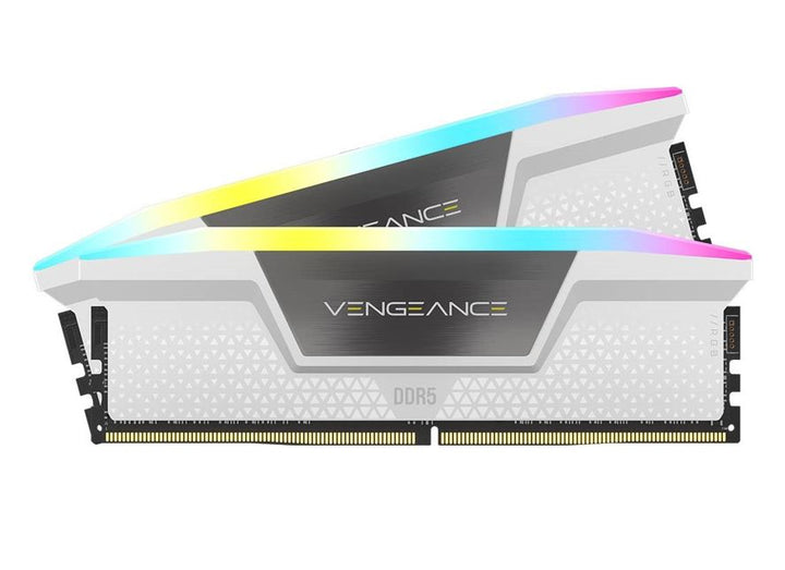 Corsair Vengeance RGB 32GB (2x16GB) DDR5 UDIMM 5200MHz C40 1.25V Desktop Gaming Memory White