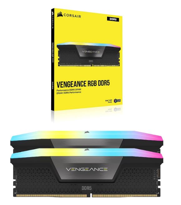 Corsair Vengeance RGB 32GB (2x16GB) DDR5 UDIMM 5600MHz C36 1.25V Desktop Gaming Memory Black