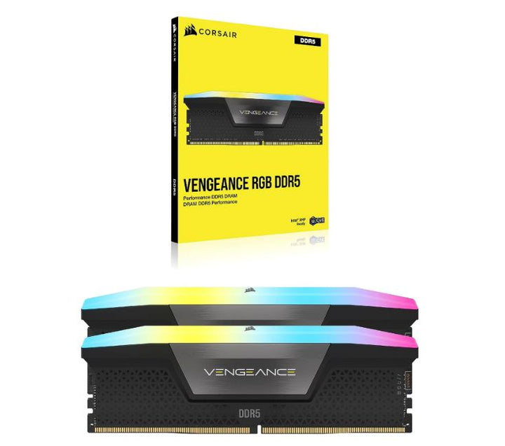 Corsair Vengeance RGB 32GB (2x16GB) DDR5 UDIMM 5600MHz C40 1.25V Desktop Gaming Memory Black