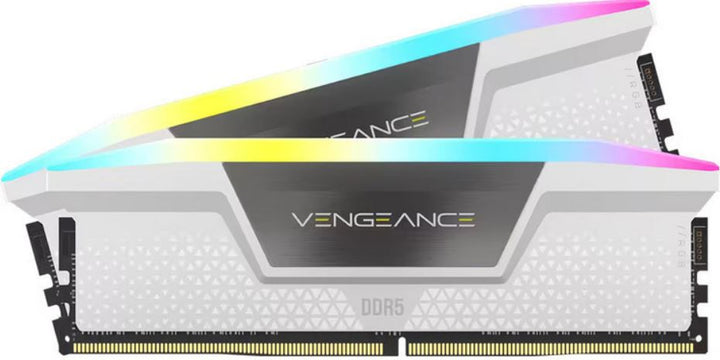 Corsair Vengeance RGB 32GB (2x16GB) DDR5 UDIMM 6000MHz C36 1.4V Desktop Gaming Memory White