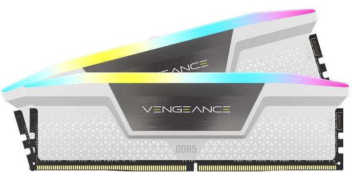 Corsair Vengeance RGB 32GB (2x16GB) DDR5 UDIMM 6000MHz C40 1.35V Desktop Gaming Memory White