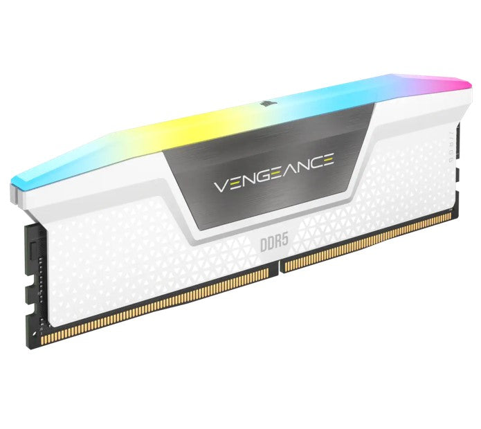 Corsair Vengeance RGB 64GB (2x32GB) DDR5 UDIMM 5200MHz C40 1.25V Desktop Gaming White