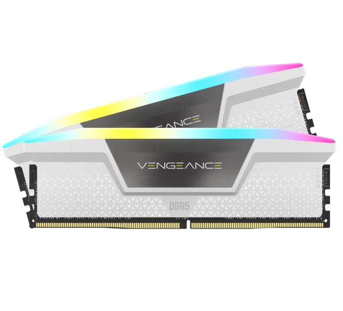 Corsair Vengeance RGB 64GB (2x32GB) DDR5 UDIMM 5200MHz C40 1.25V Desktop Gaming White