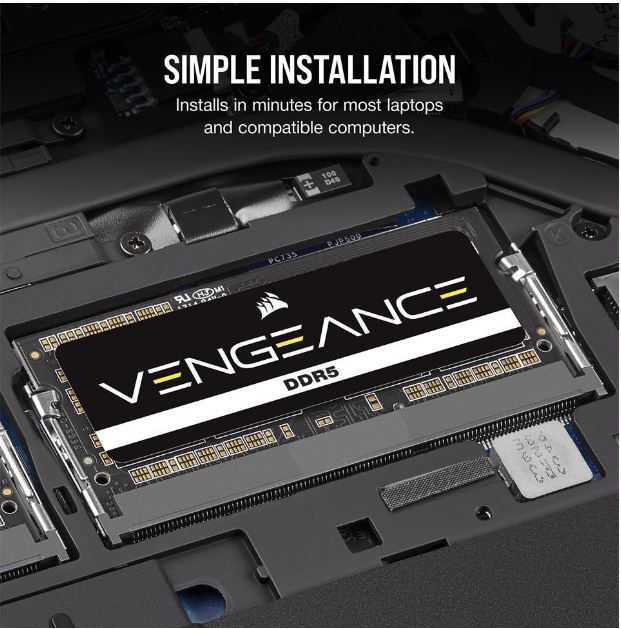 Corsair Vengeance 16GB (1x16GB) DDR5 SODIMM 4800MHz C40 1.1V Notebook Laptop Memory