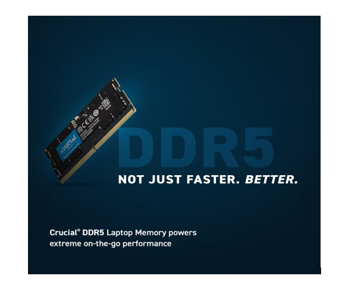 Crucial 32GB (1x32GB) DDR5 SODIMM 5200MHz CL42 1.1V Notebook Laptop Memory