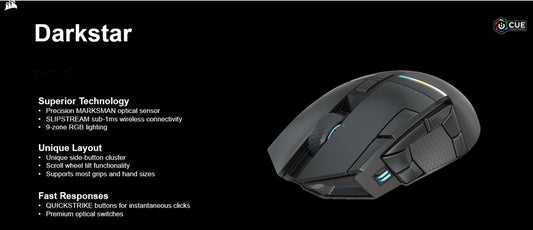 CORSAIR DARKSTAR WIRELESS MMO/MOBA ICUE