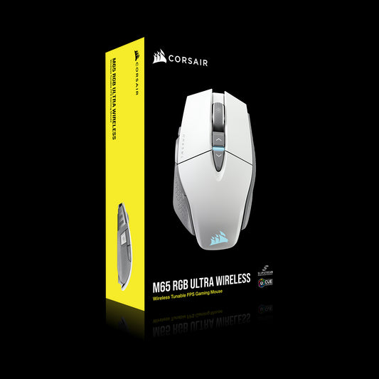 Corsair M65 RGB Ultra Wireless White Tunable FPS Gaming Mouse