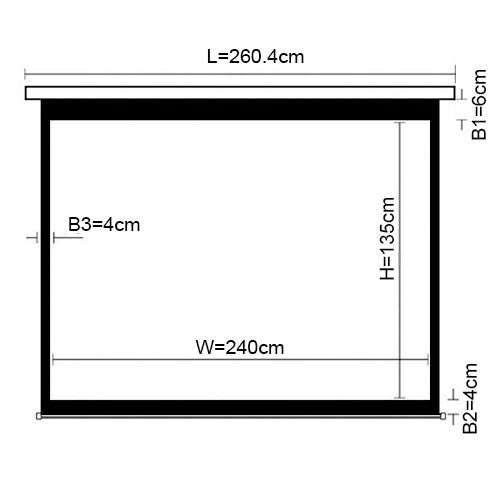 Brateck Projector Standard Auto-lock Manual Projection Screen-108‚Äô( 2.40X 1.35M) /(16:9 Ratio) (LS)